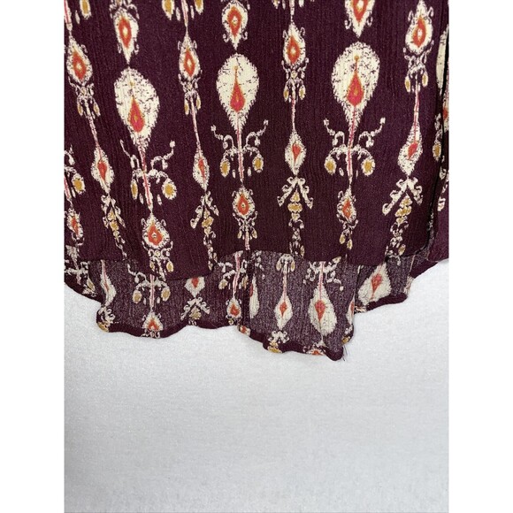 Knox Rose Mini Dress Women's Size M Rayon Burgandy Sleeveless Button up  Boho - Picture 3 of 11